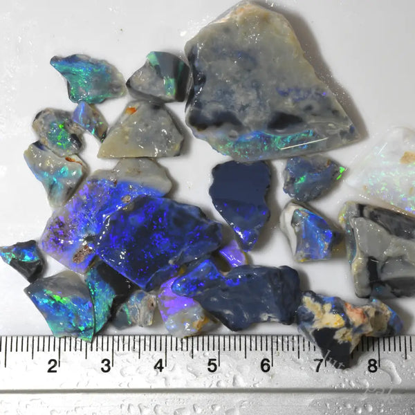 49.1 Cts Australian Rough Black Opal Parcel, Lightning Ridge - Potch A Colour Offcuts 49.1 Cts Australian Rough Black Opal Parcel, Lightning Ridge - Potch A Colour Offcuts
