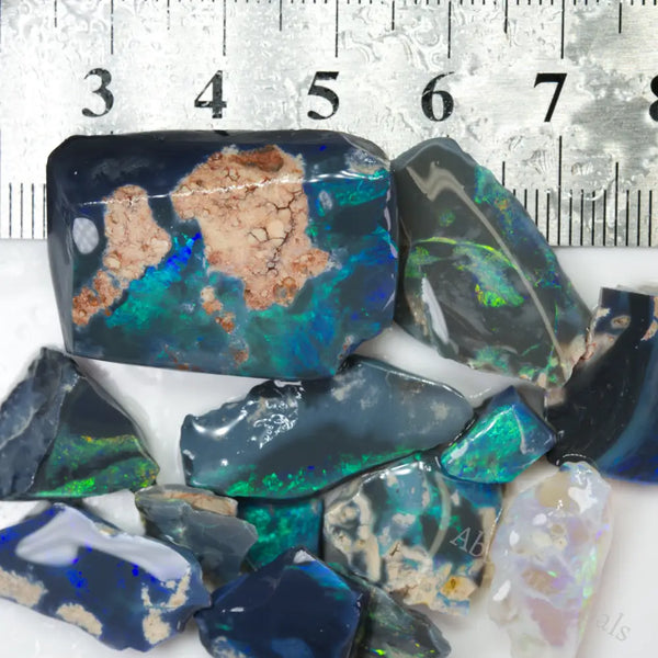 67.4 Cts Australian Rough Black Opal Parcel, Lightning Ridge - Potch A Colour Offcuts 67.4 Cts Australian Rough Black Opal Parcel, Lightning Ridge - Potch A Colour Offcuts