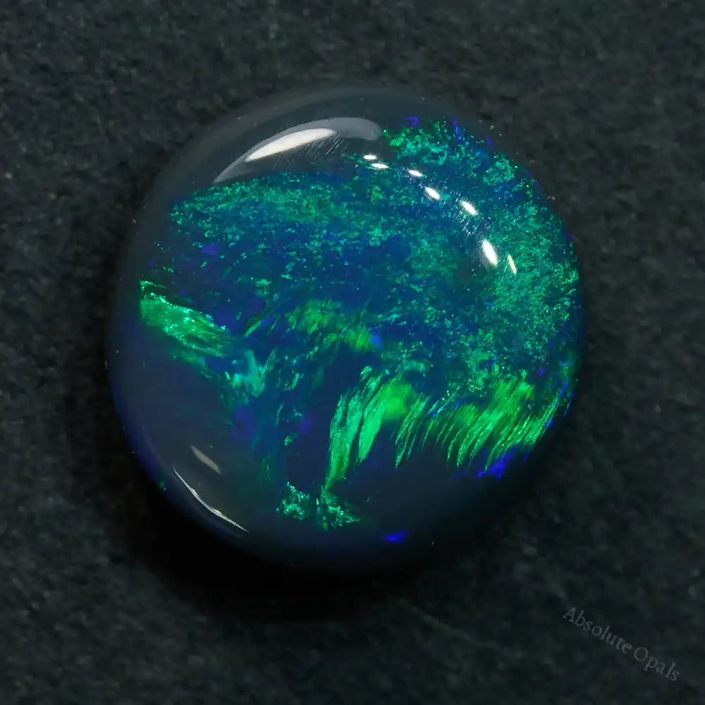 Black Opal Lightning Ridge solid cut stone, round 
