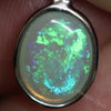 0.67 G Australian Lightning Ridge Solid Semi-Black Opal Pendant Silver L 19.4 Mm Jewellery