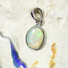 0.67 G Australian Lightning Ridge Solid Semi-Black Opal Pendant Silver L 19.4 Mm Jewellery