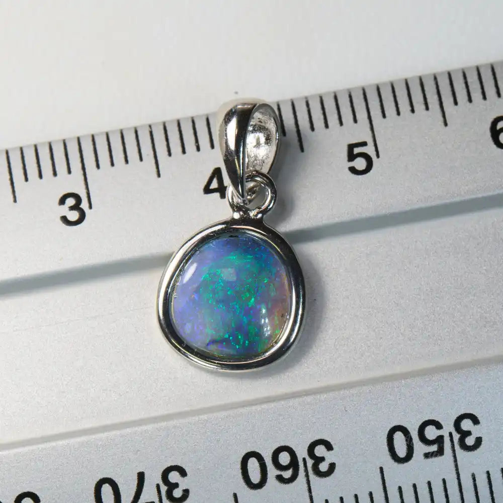 0.70g Lightning Ridge Solid Opal Pendant Silver L 19.4 mm Jewellery