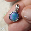 Australian Lightning Ridge Solid Opal Pendant Silver