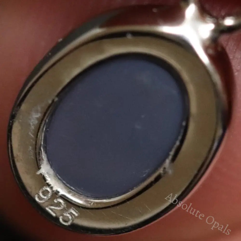 0.80 G Australian Lightning Ridge Solid Black Opal Pendant Silver L 19.3 Mm Jewellery