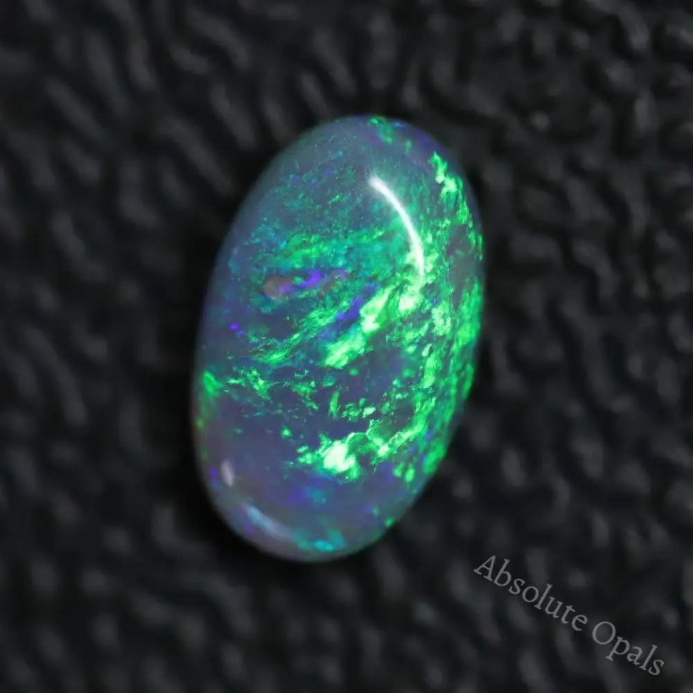 0.83Cts Australian Lightning Ridge Solid Opal Cabochon Semi Black