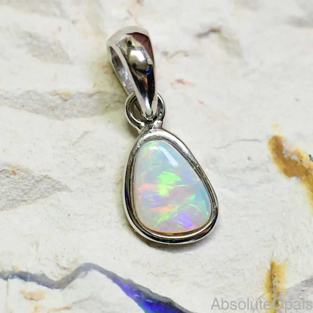 Australian Lightning Ridge Solid Opal Pendant Silver