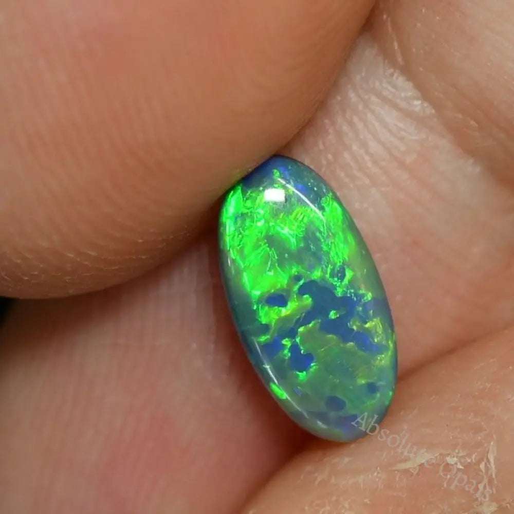 0.89 Cts Australian Semi Black Solid Opal Lightning Ridge Stone