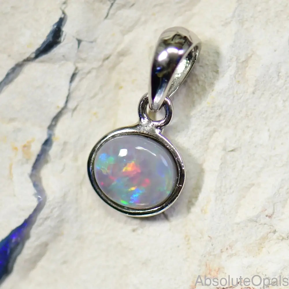 Australian Lightning Ridge Solid Opal Pendant Silver