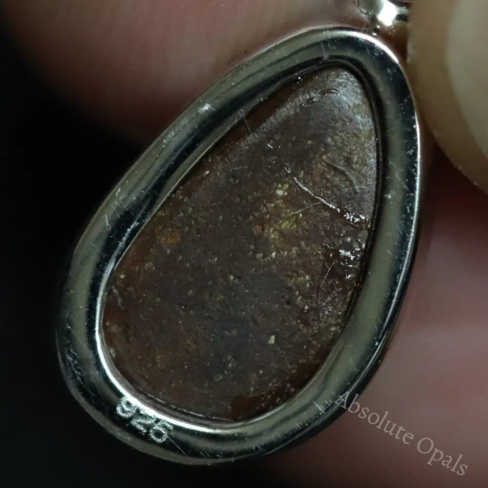 0.94 G Australian Doublet Opal With Silver Pendant: L 20.0 Mm Jewellery