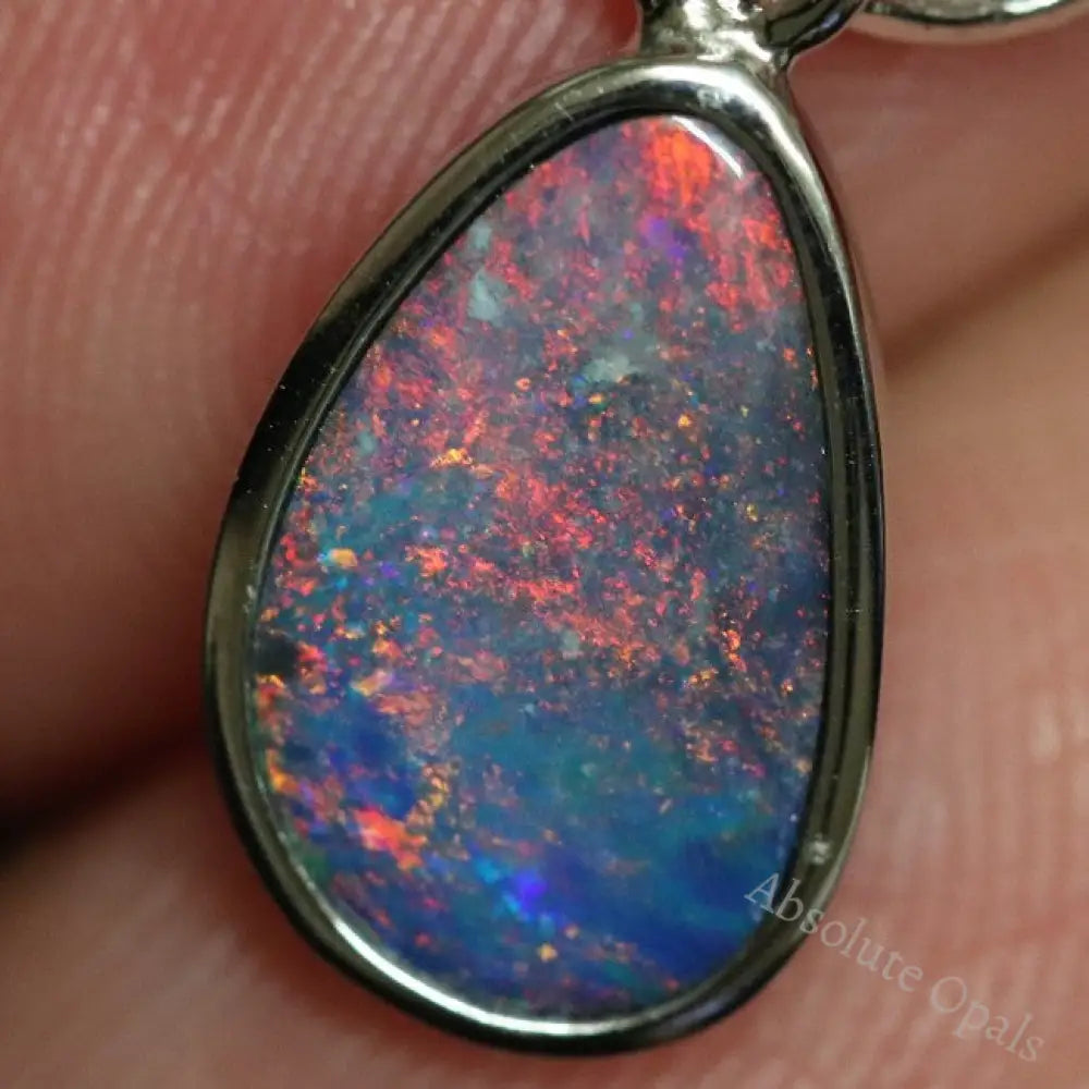 0.94 G Australian Doublet Opal With Silver Pendant: L 20.0 Mm Jewellery