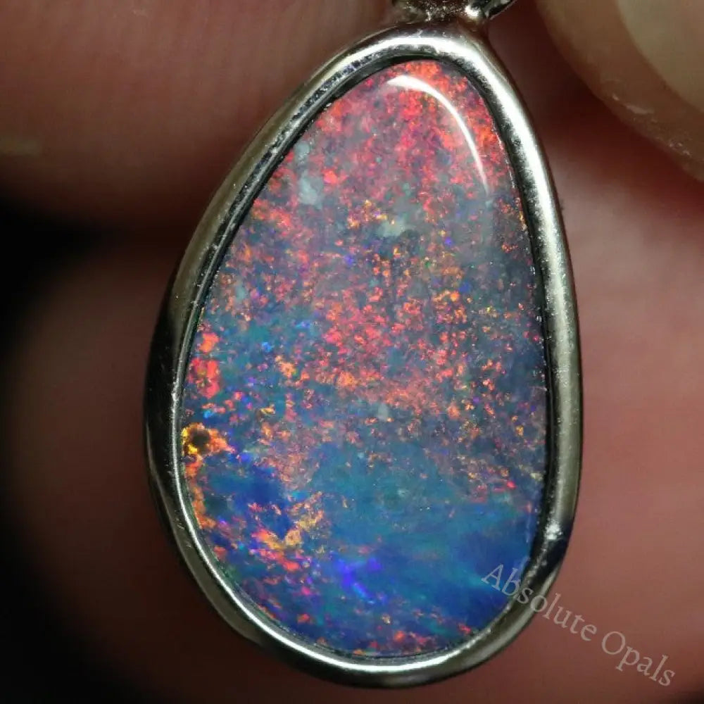 0.94 G Australian Doublet Opal With Silver Pendant: L 20.0 Mm Jewellery