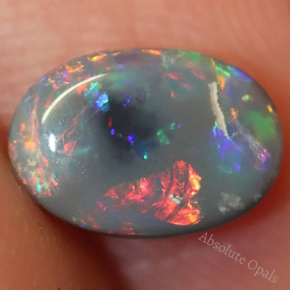 0.97 Cts Australian Semi Black Opal Solid Lightning Ridge Cabochon Loose Stone
