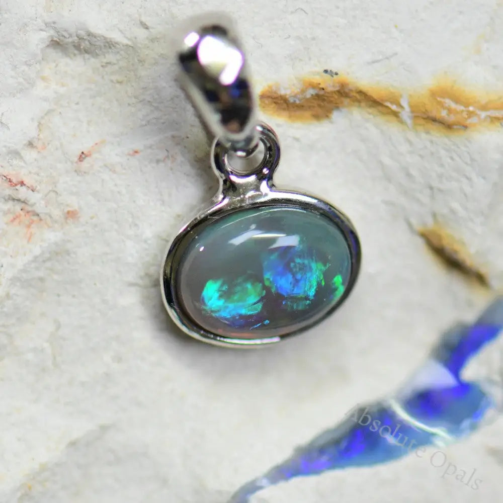 silver opal pendant
