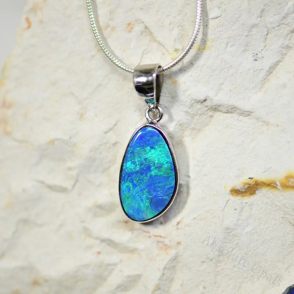 Australian Doublet Opal with Silver Pendant