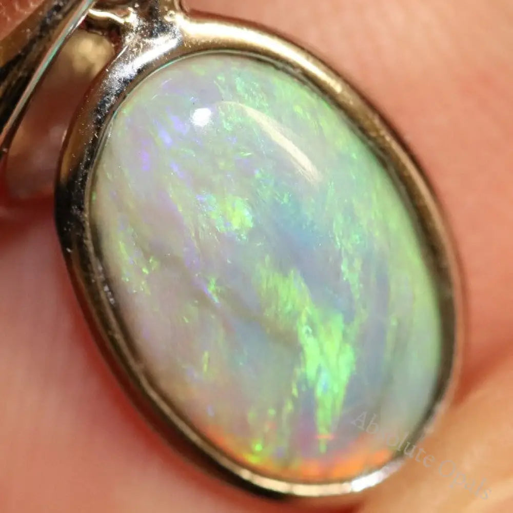1.08G Australian Lightning Ridge Solid Opal Pendant Silver L20.4 Mm Jewellery
