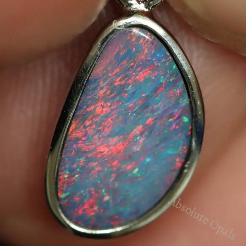1.09 G Australian Doublet Opal With Silver Pendant: L 21.3 Mm Jewellery