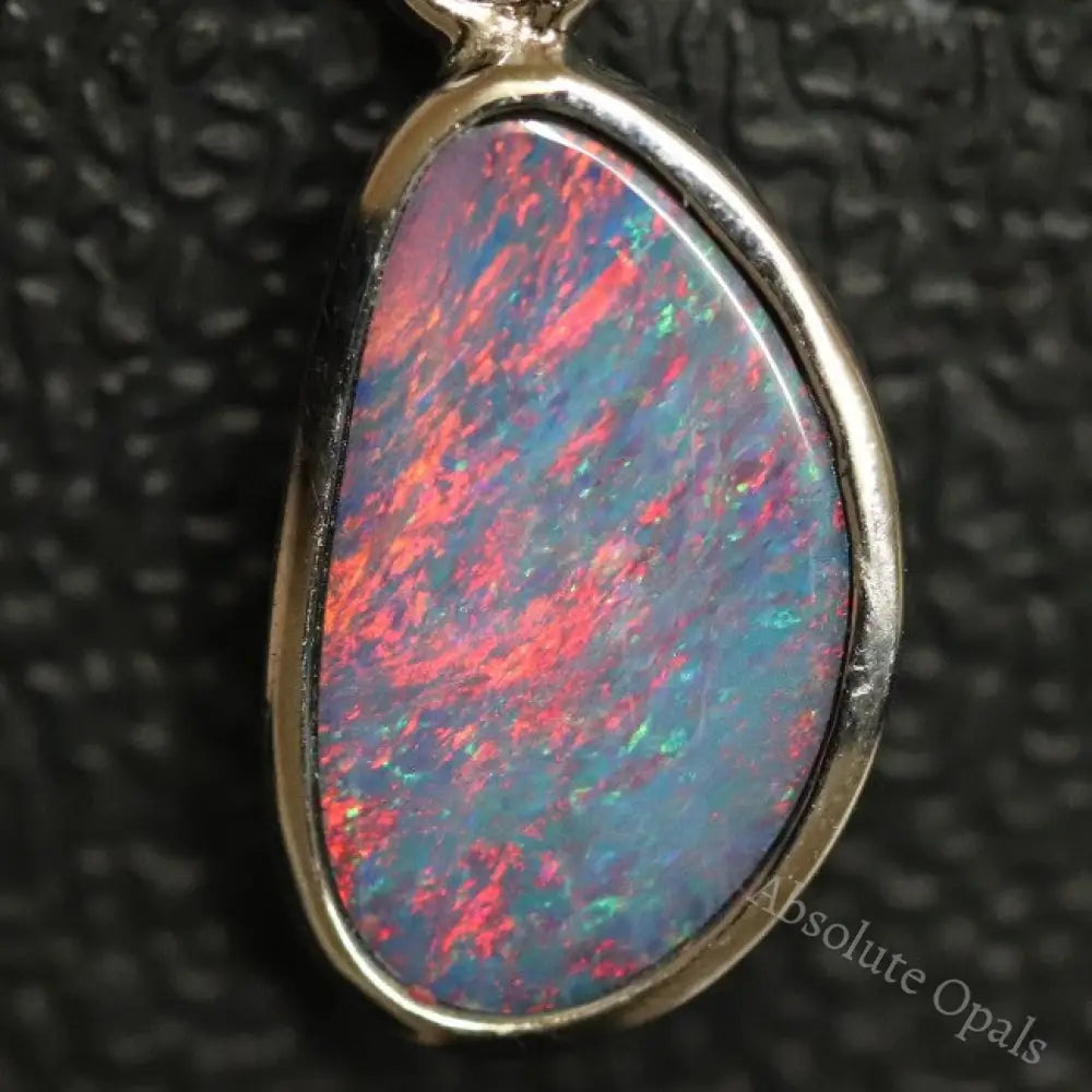 1.09 G Australian Doublet Opal With Silver Pendant: L 21.3 Mm Jewellery