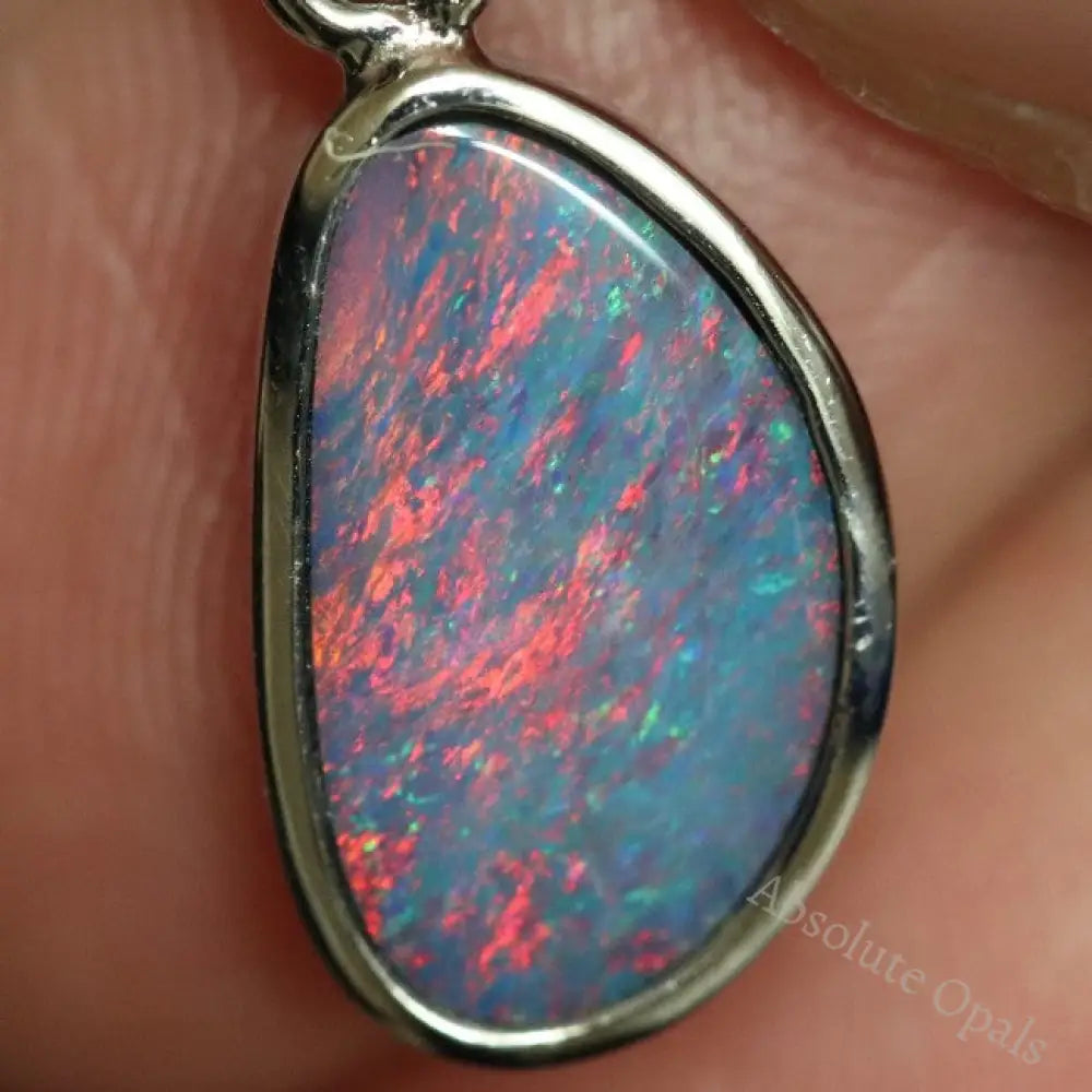 1.09 G Australian Doublet Opal With Silver Pendant: L 21.3 Mm Jewellery