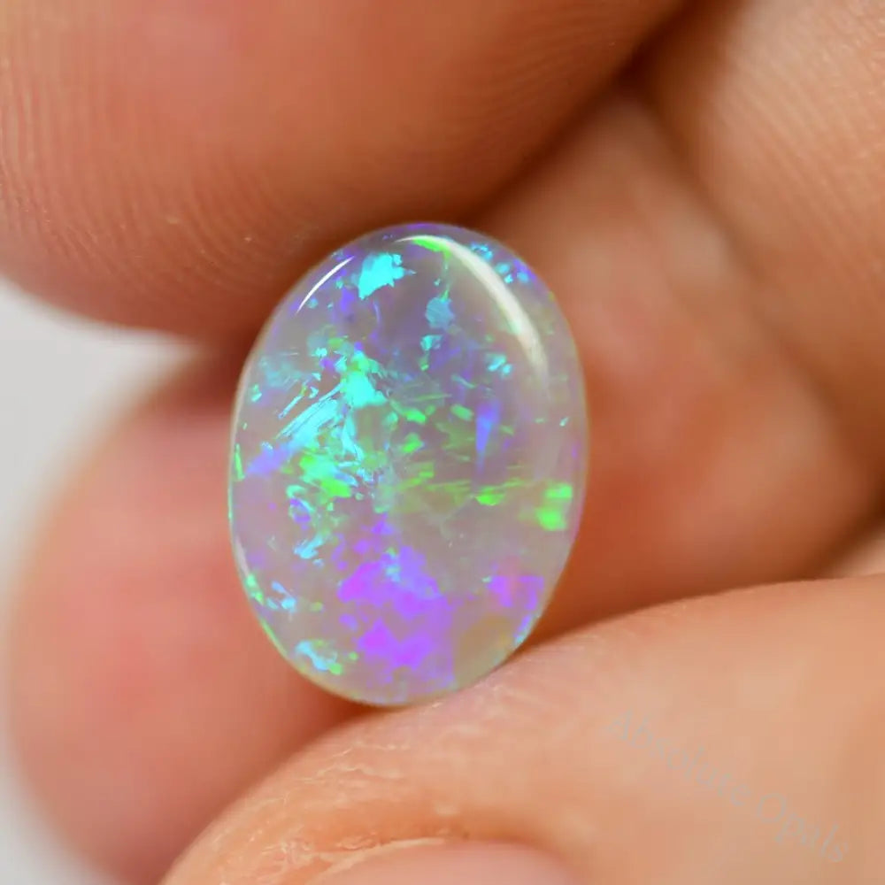1.10 Cts Australian Semi Black Solid Opal Lightning Ridge Crystal