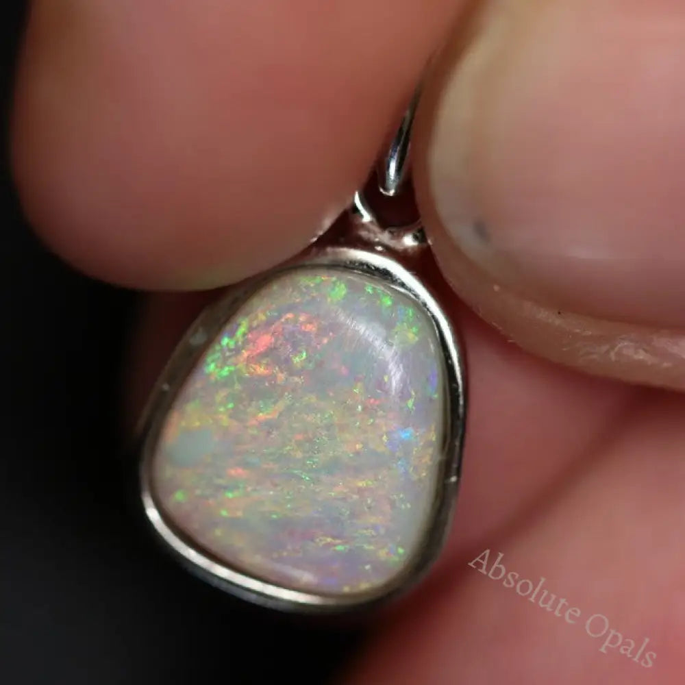 1.19 G Australian Lightning Ridge Solid Opal Pendant Silver L 19.8 Mm Jewellery