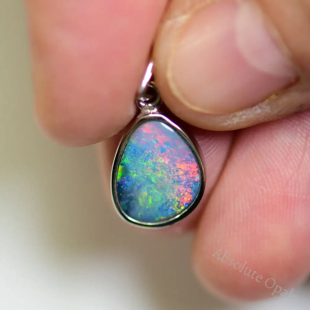 silver opal pendant