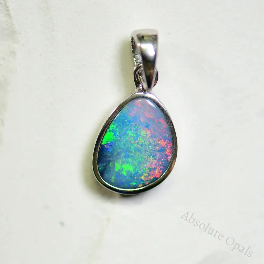 1.24 G Australian Doublet Opal With Silver Pendant: L 21.0 Mm Jewellery