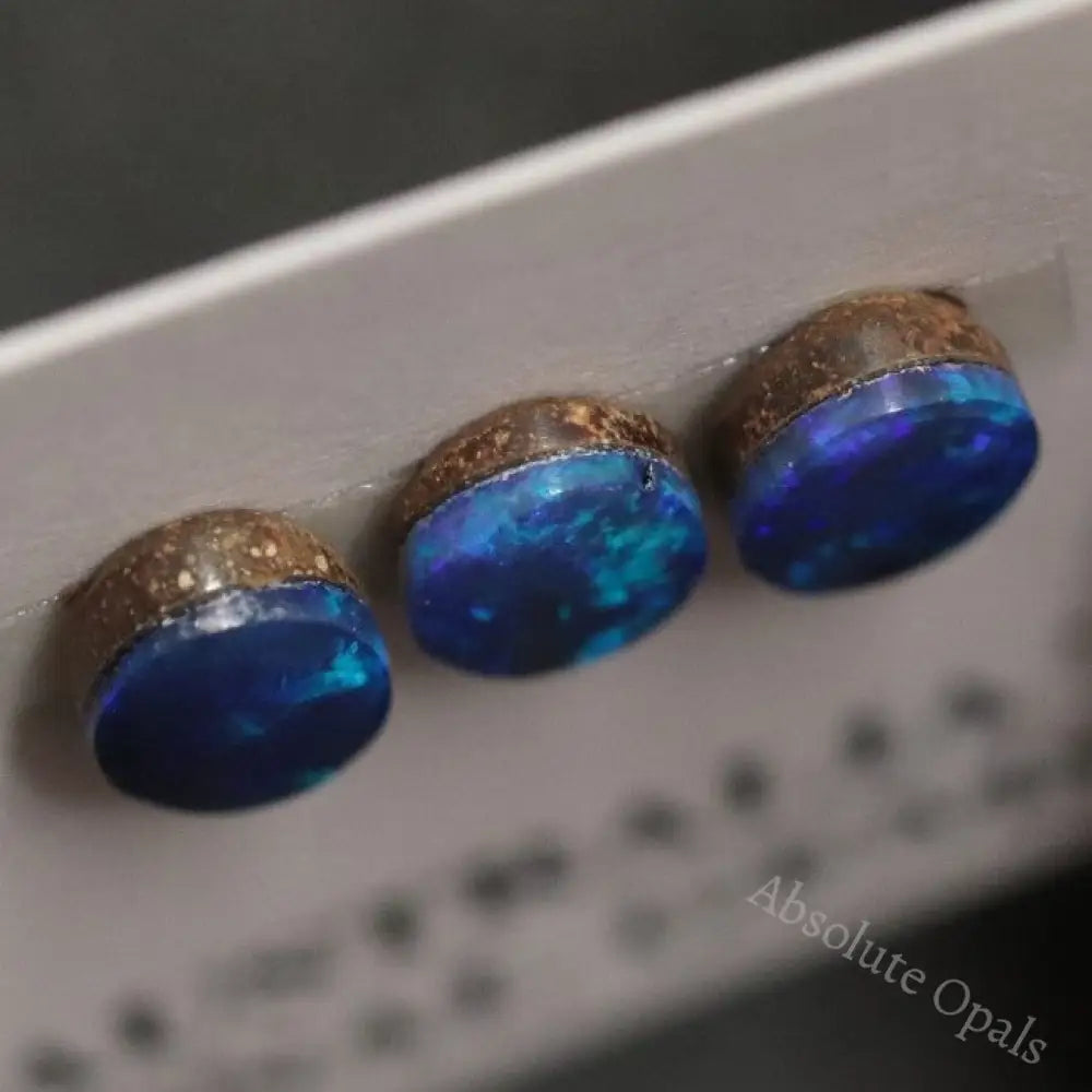 1.25 Cts Australian Opal Doublet Stone Cabochon 3Pcs 6X4