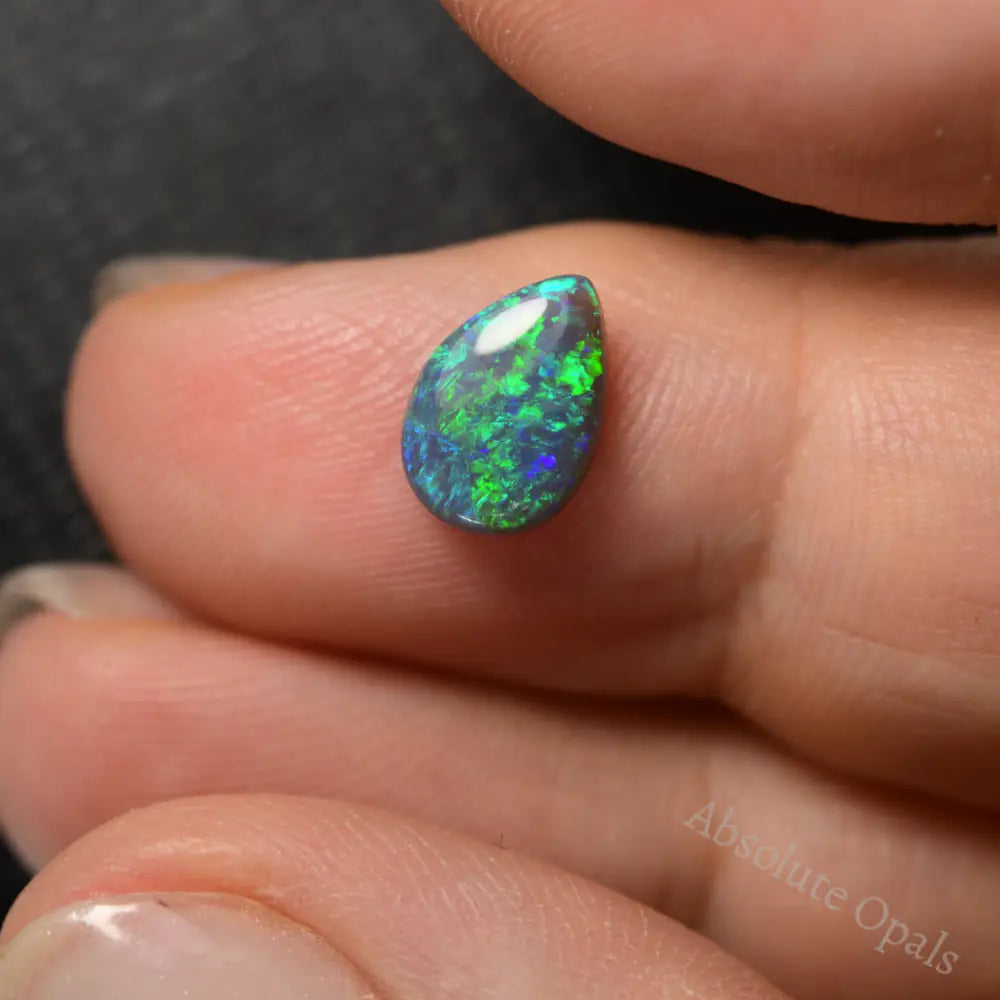 1.25 cts Black Opal cut, not set (Lightning Ridge)
