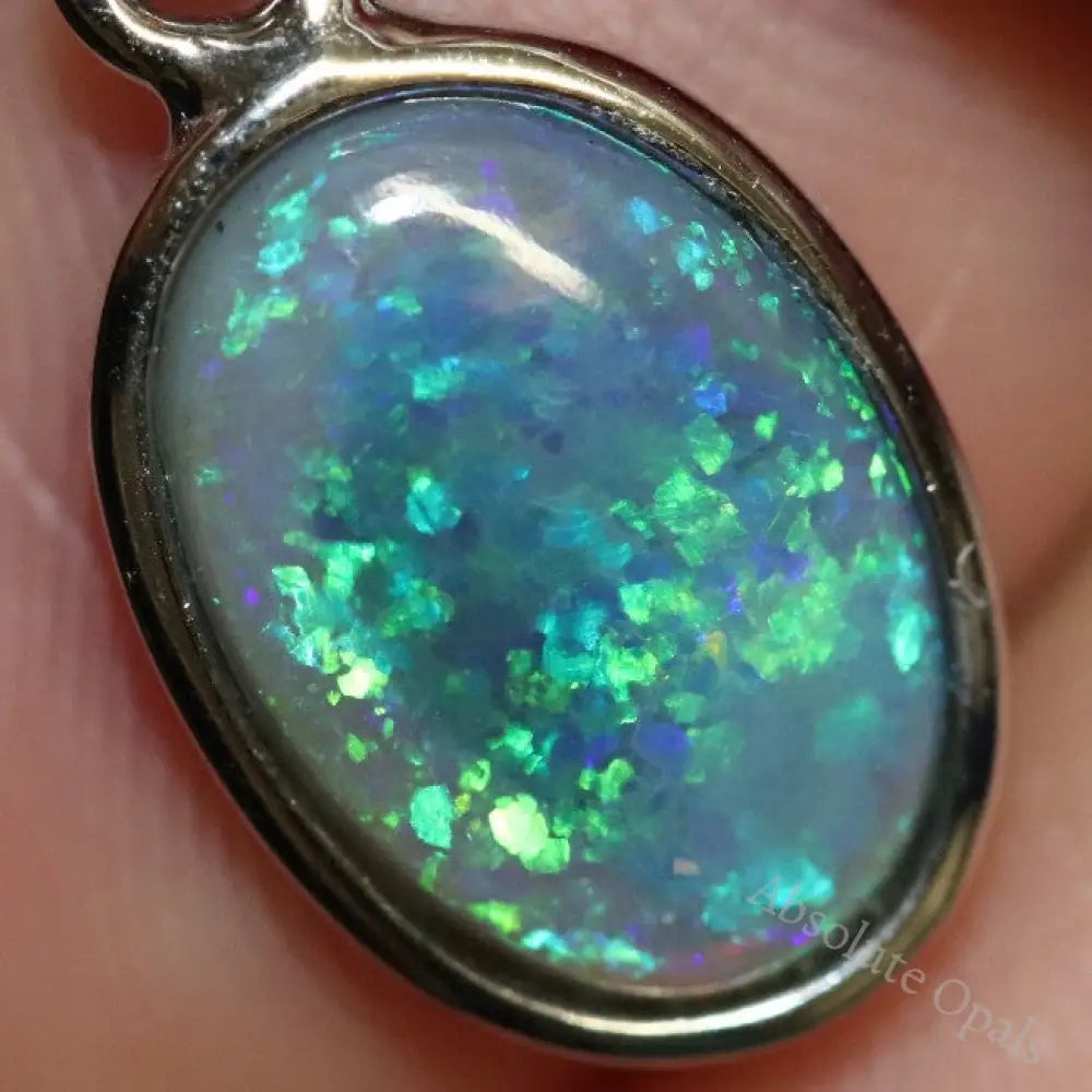1.26 G Australian Lightning Ridge Solid Opal Pendant Silver L 21.8 Mm Jewellery