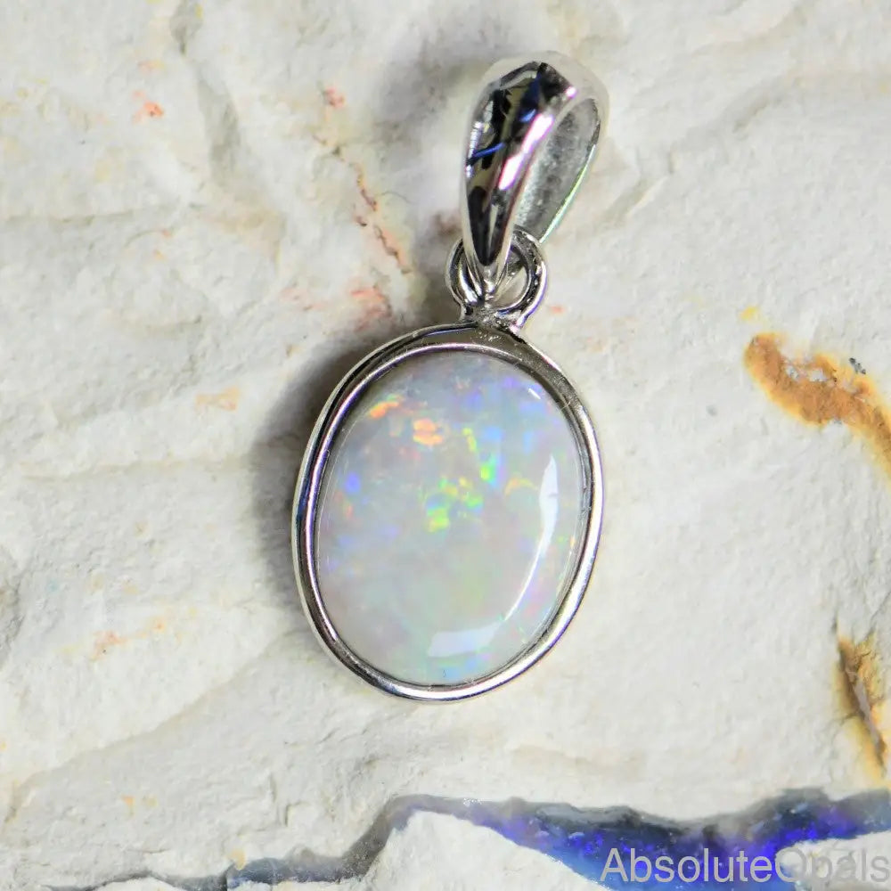 Australian Lightning Ridge Solid Opal Pendant Silver
