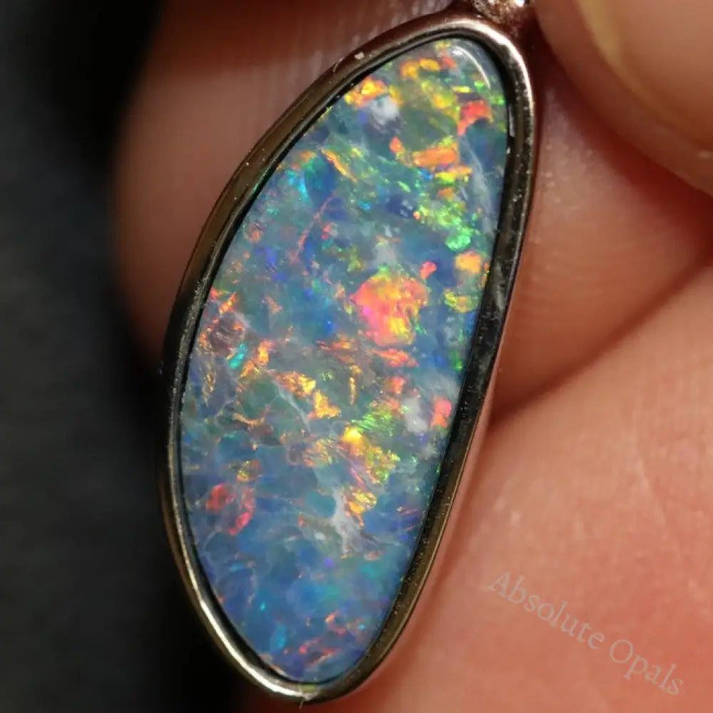 1.27 G Australian Doublet Opal With Silver Pendant: L 25.5 Mm Jewellery