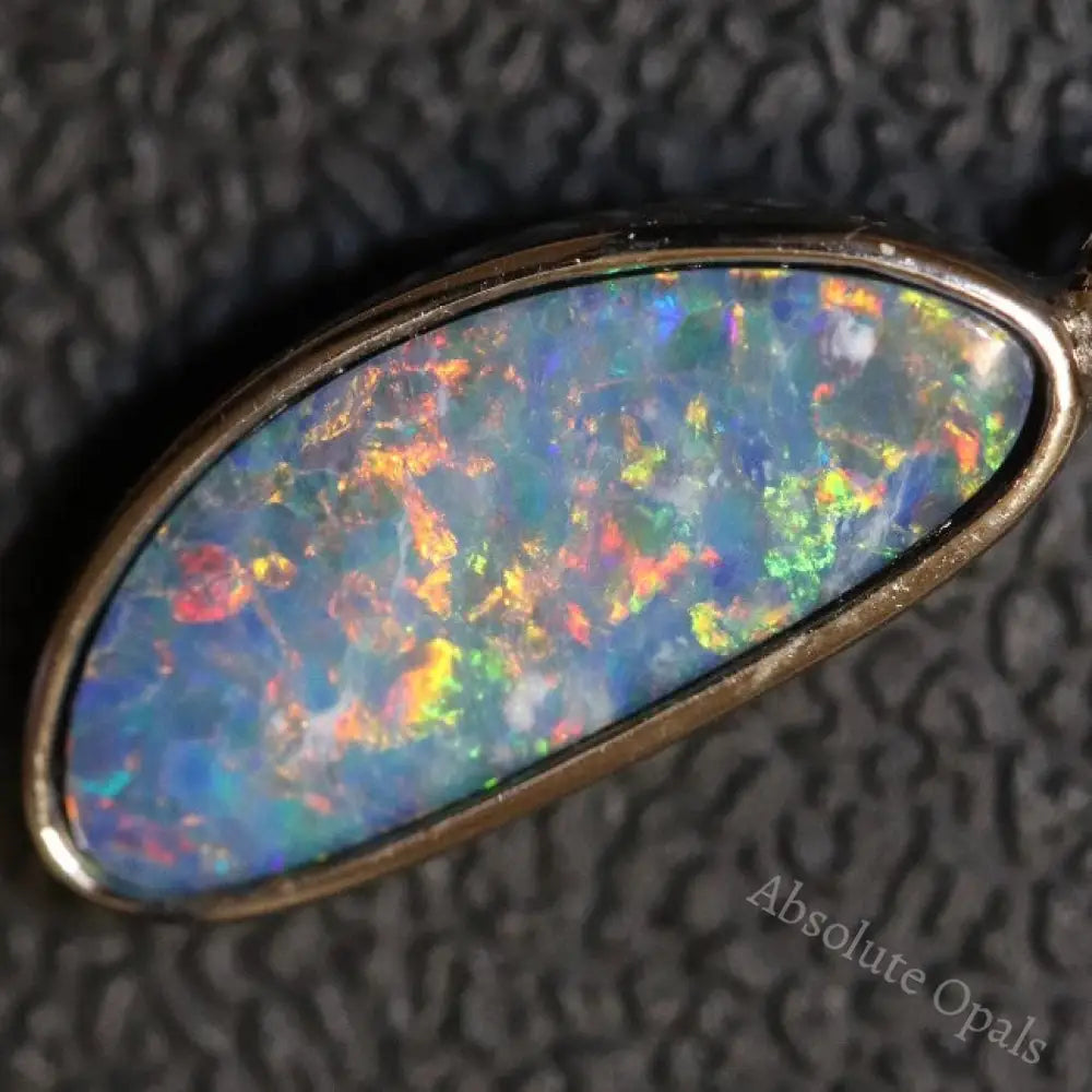 1.27 G Australian Doublet Opal With Silver Pendant: L 25.5 Mm Jewellery