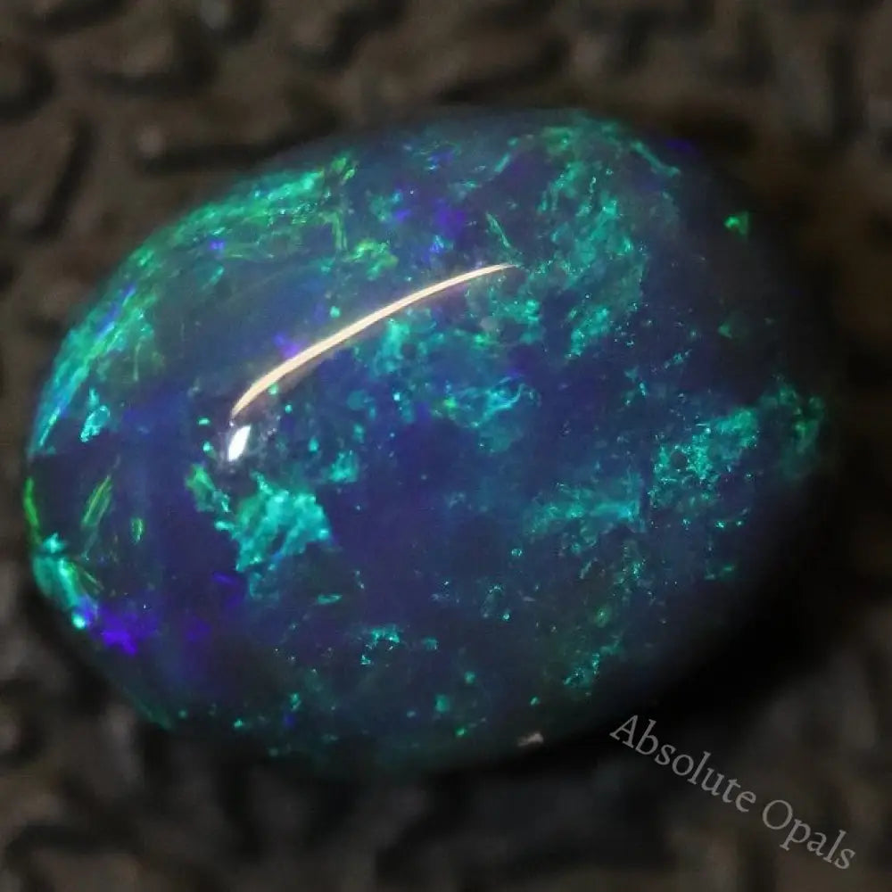 1.30 Cts Australian Black Opal Lightning Ridge Solid Gem Stone Cabochon