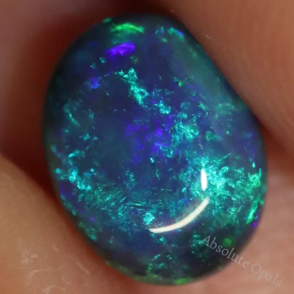 1.30 Cts Australian Black Opal Lightning Ridge Solid Gem Stone Cabochon