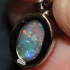 1.30 G Australian Lightning Ridge Solid Crystal Black Opal Pendant Silver L 19.2 Mm Jewellery