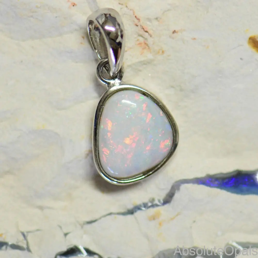 Australian Lightning Ridge Solid Opal Pendant Silver