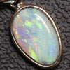 1.34 G Australian Lightning Ridge Solid Semi-Black Opal Pendant Silver L 22.6 Mm Jewellery