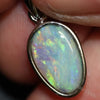 1.34 G Australian Lightning Ridge Solid Semi-Black Opal Pendant Silver L 22.6 Mm Jewellery