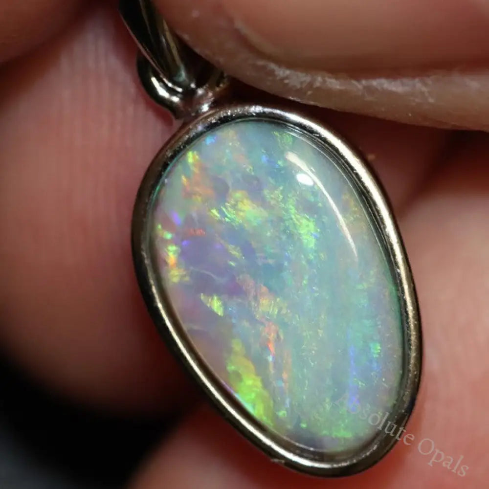 1.34 G Australian Lightning Ridge Solid Semi-Black Opal Pendant Silver L 22.6 Mm Jewellery