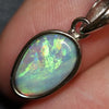 1.34 G Australian Lightning Ridge Solid Semi-Black Opal Pendant Silver L 22.6 Mm Jewellery