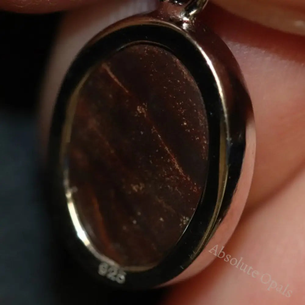 1.37 G Australian Doublet Opal With Silver Pendant: L 22.2 Mm Jewellery