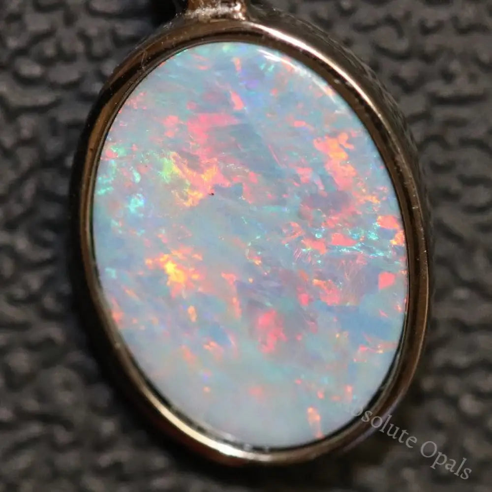1.37 G Australian Doublet Opal With Silver Pendant: L 22.2 Mm Jewellery