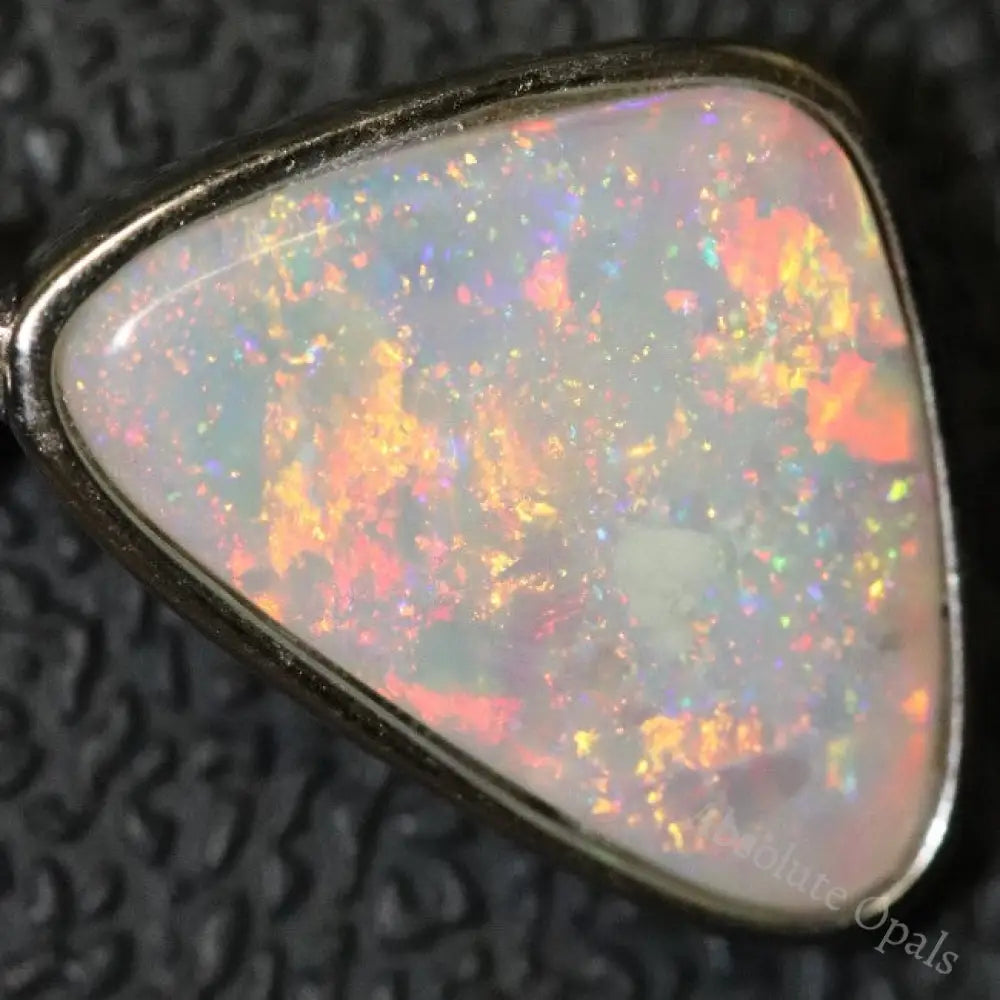 1.37 G Australian Lightning Ridge Solid Semi-Black Opal Pendant Silver L 23.5 Mm Jewellery