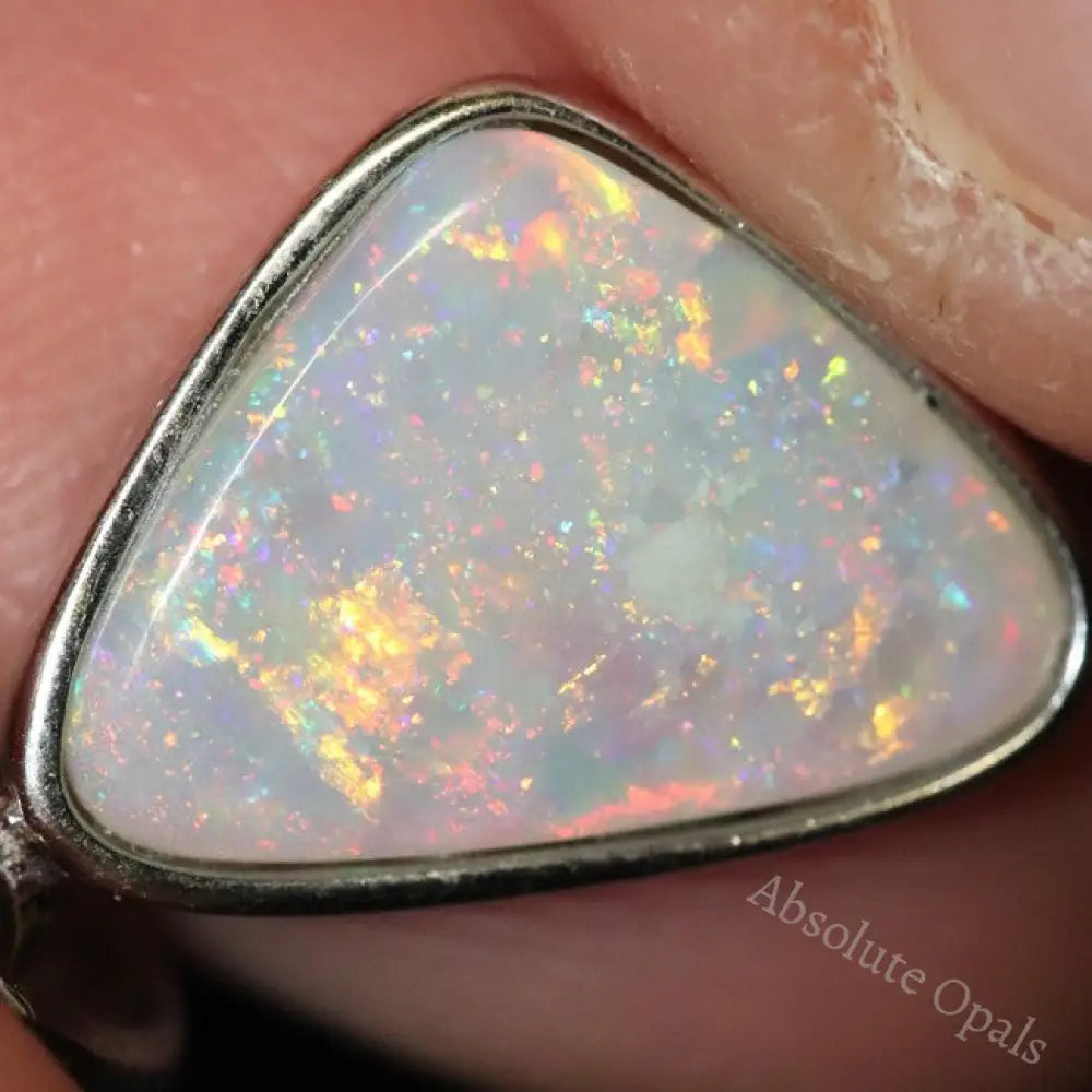 1.37 G Australian Lightning Ridge Solid Semi-Black Opal Pendant Silver L 23.5 Mm Jewellery