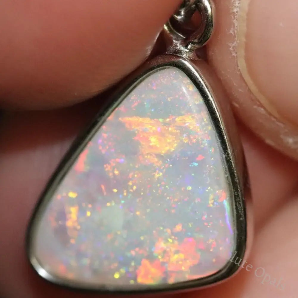 1.37 G Australian Lightning Ridge Solid Semi-Black Opal Pendant Silver L 23.5 Mm Jewellery