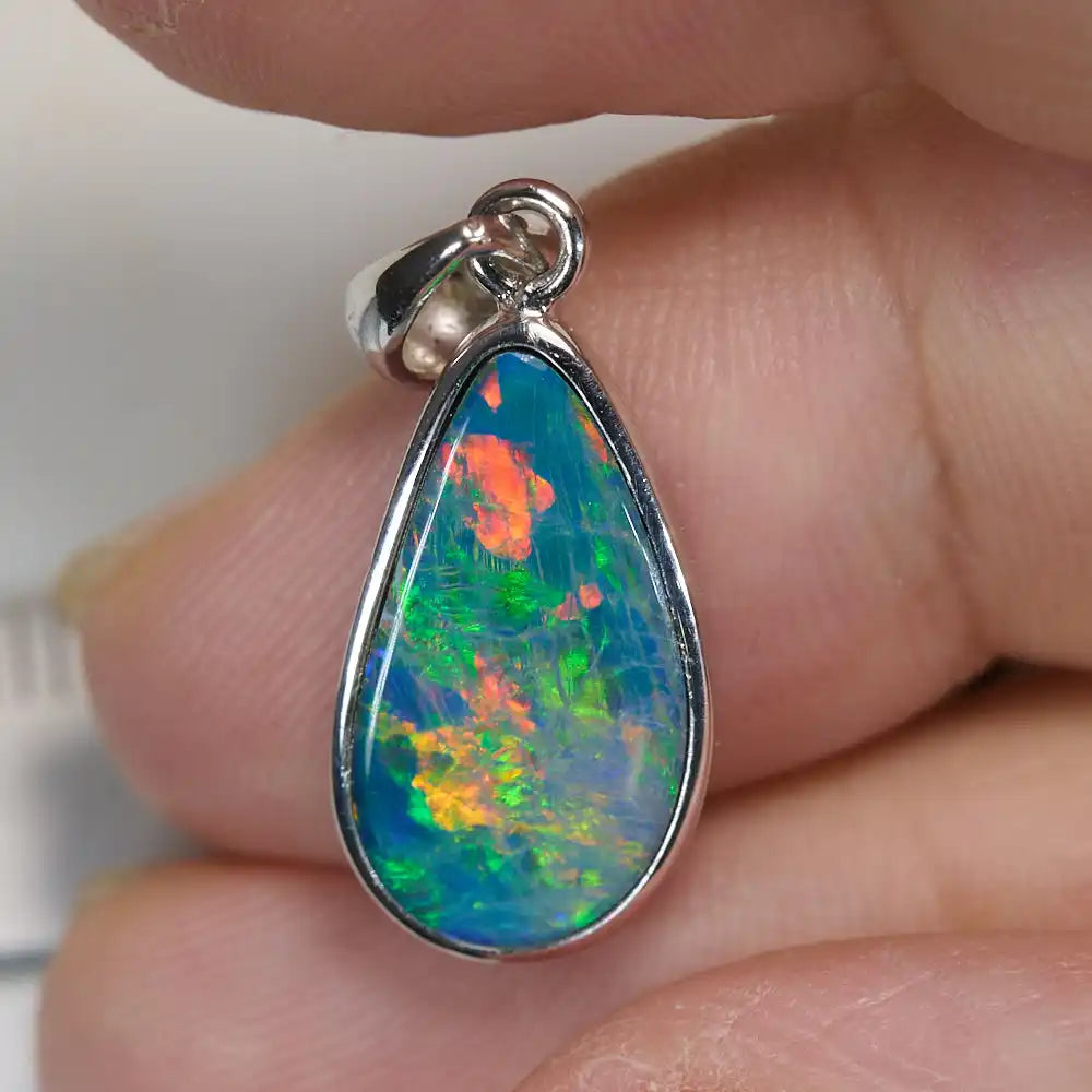1.37 g Doublet Opal Pendant with Sterling Silver: L 25.9 mm Jewellery
