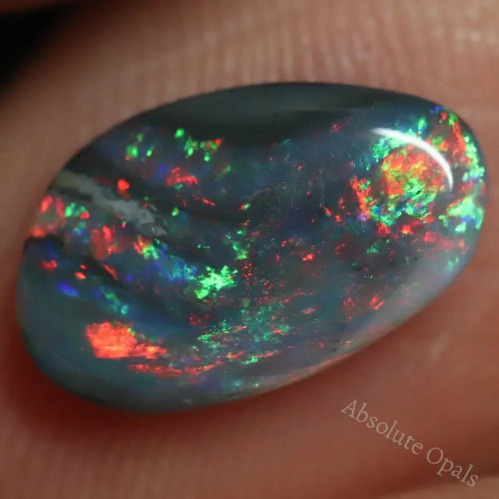 1.4 Cts Australian Black Opal Lightning Ridge Solid Gem Stone Cabochon