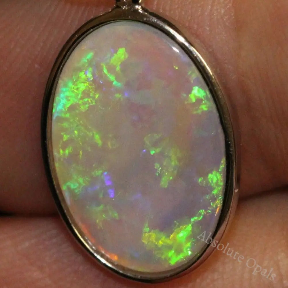 1.43G Australian Lightning Ridge Solid Opal Pendant Silver L25.6 Mm Jewellery