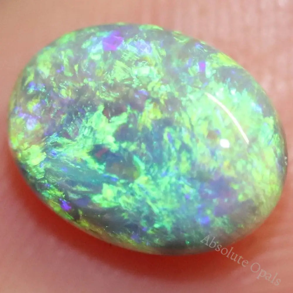 1.46 Cts Semi Black Crystal Opal Solid Lightning Ridge Cabochon Loose Stone