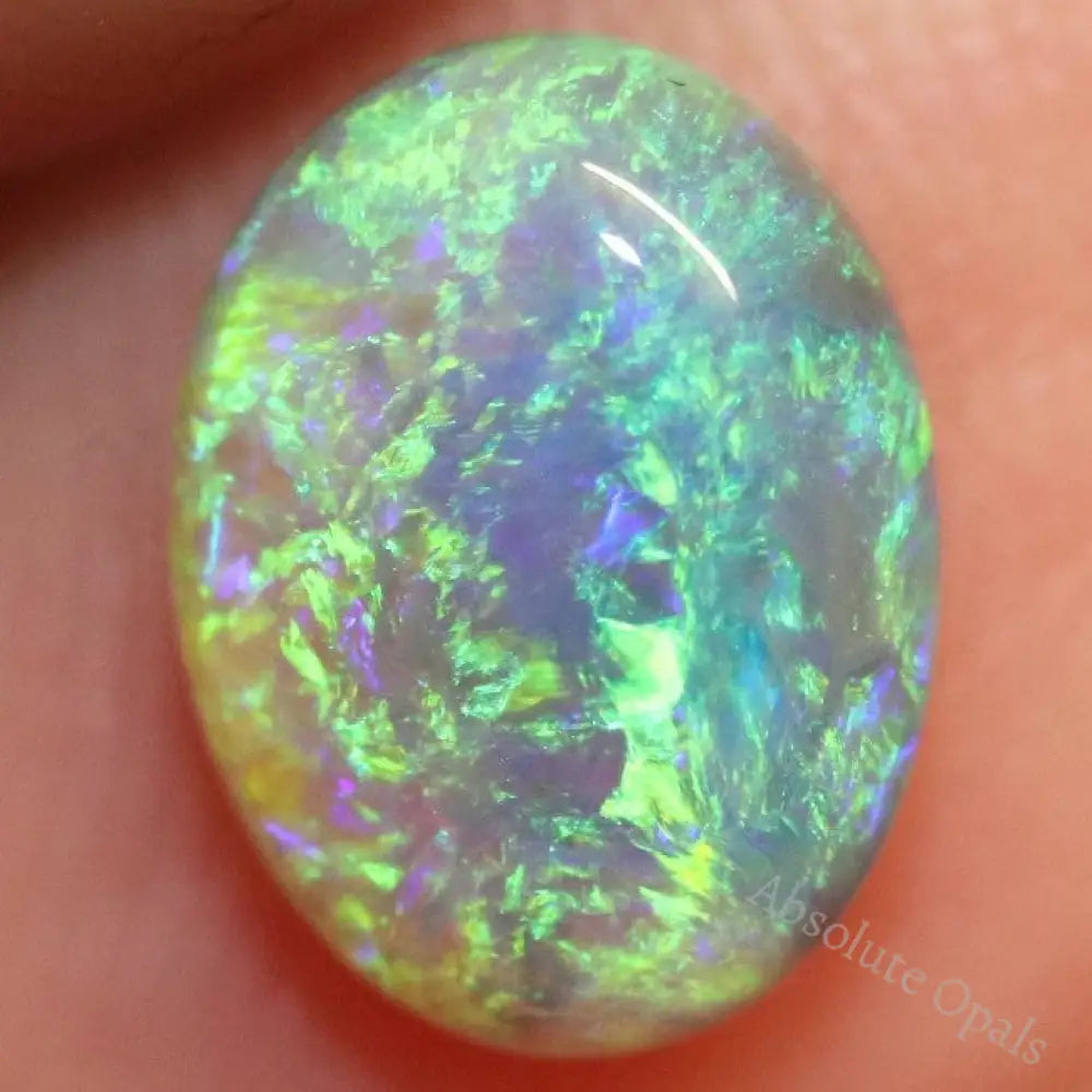 1.46 Cts Semi Black Crystal Opal Solid Lightning Ridge Cabochon Loose Stone